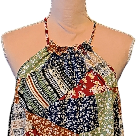 SHEIN VCAY Plus Patchwork Print Halter Top 4X - Picture 8 of 12
